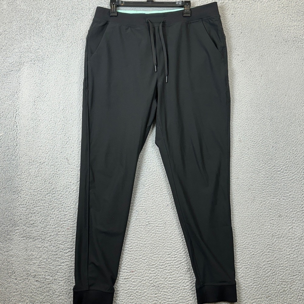 Birddogs Joggers Mens 2XL Black Teal Athletic Drawstring Tapered Leg Stretch EUC